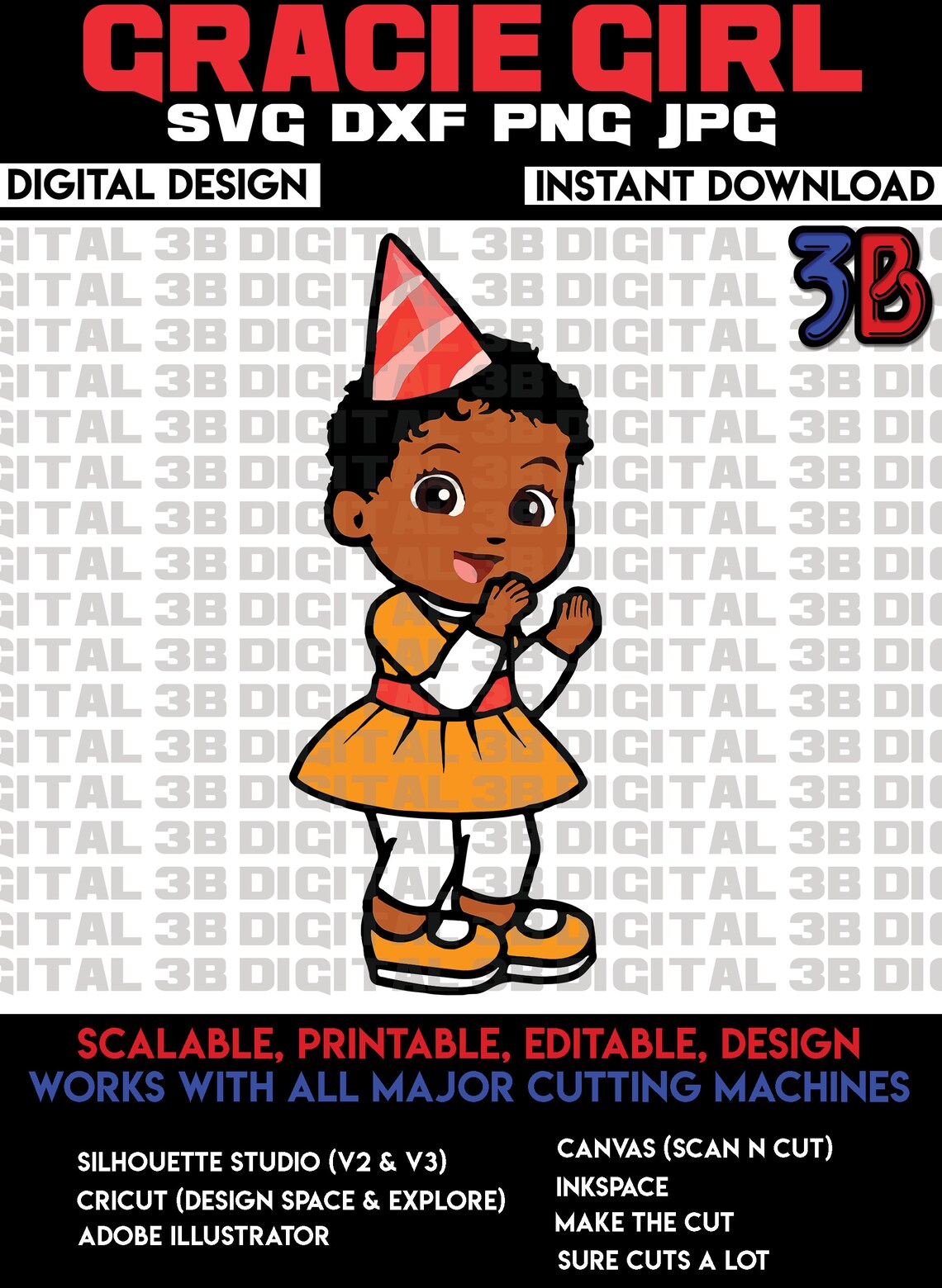 Gracie's Little Sister Girl Hand Drawn Corner SVG Etsy