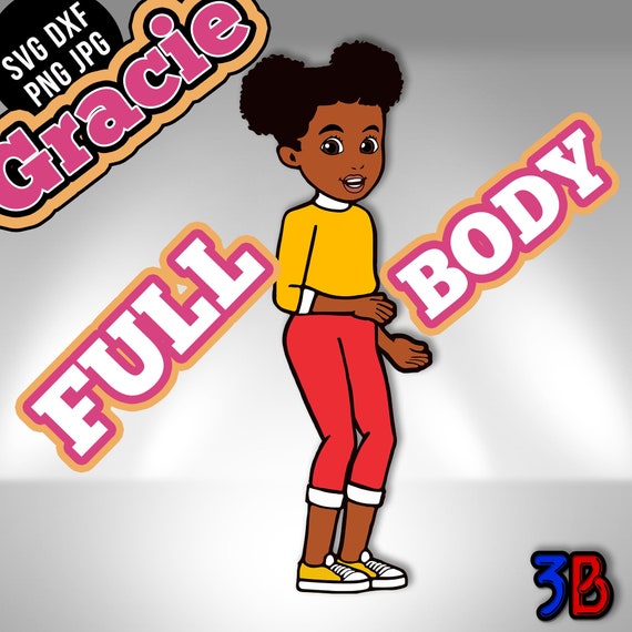 Gracie's FULL BODY Girl Hand Drawn Corner SVG Digital Etsy