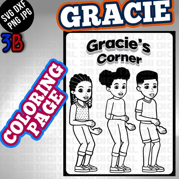 Coloring Sheet - Gracie's Corner - Activity Sheet - SVG Digital Download for Cutting DIY Art