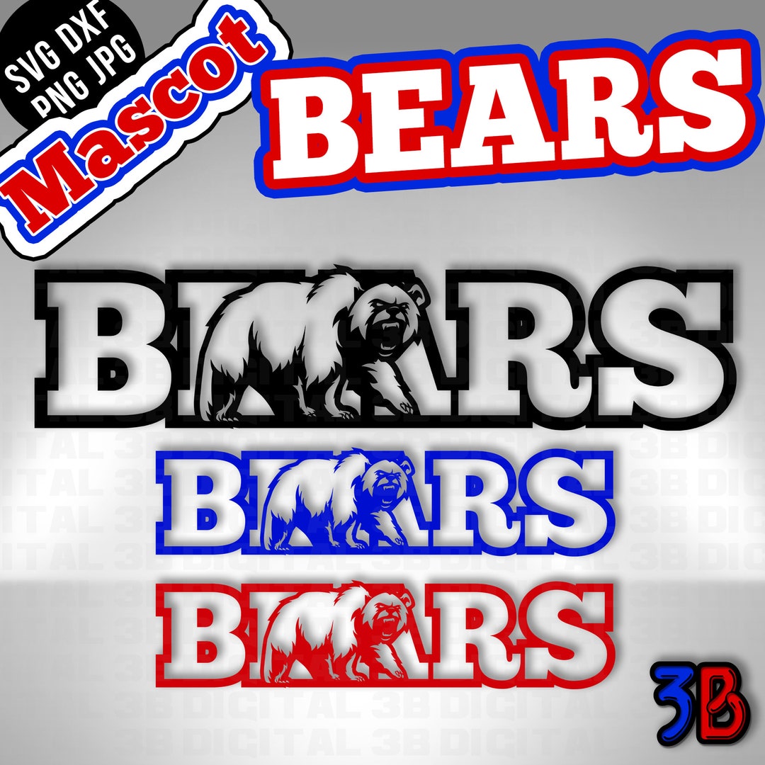 Bears Mascot & Name Team Logo, Sublimation/cut File, T Shirts and More