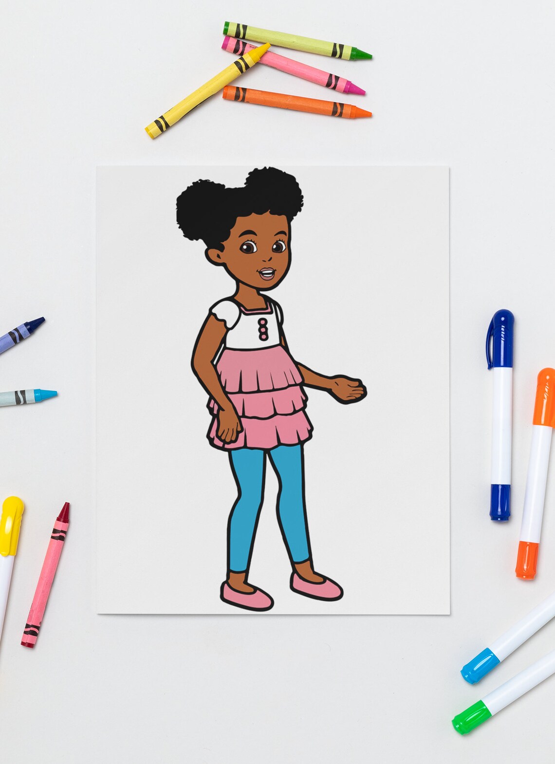 Gracie's FULL BODY Girl Hand Drawn Corner SVG Digital Etsy