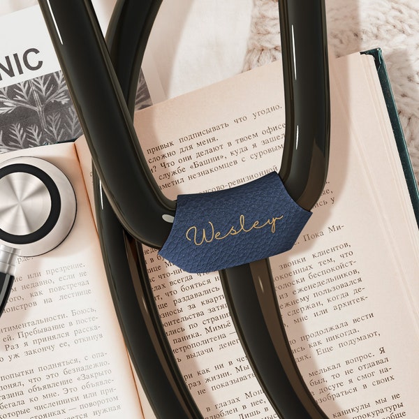 Personalized Leather Stethoscope Id Tag - Custom Stethoscope Name Tag Stethoscope Charm - Thank You Gift for Nurse & Doctor