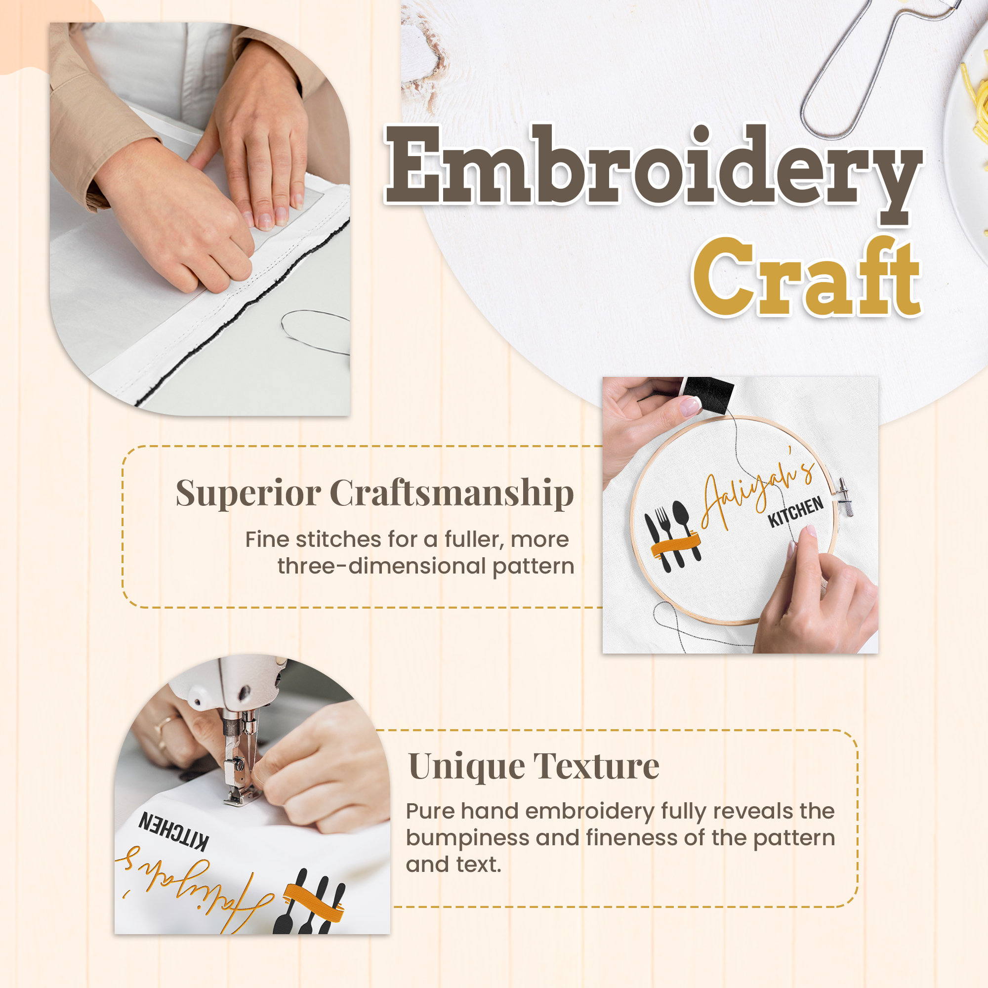 Embroidered Apron Custom - Personalized Cooking Apron for Woman Man Kid with Pockets - Kitchen Apron Apron with Name - Chef Gift