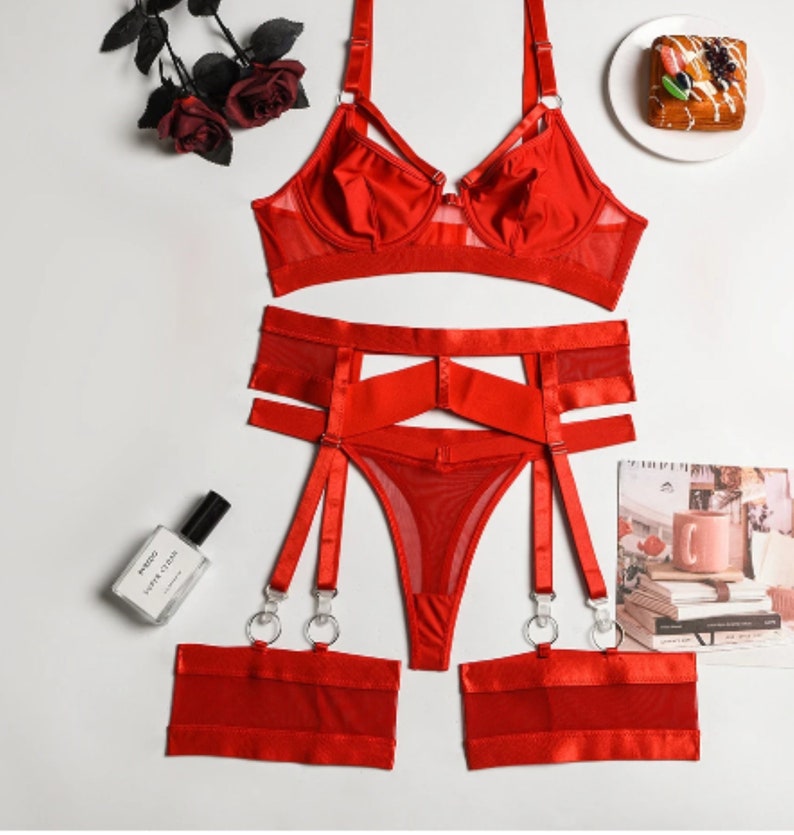 Red Seethrough Lingerie Lingerie Sleepwear Nightgown Intimate Lingerie