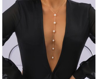 Gold Imitation Pearls Necklace