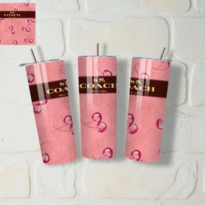 Coach CHERRY D com faixa de chocolate (inclui couro com aparência de cereja, cereja transparente, além de bônus de cereja com fundo branco)
