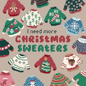 Christmas Sweaters Cross Stitch Pattern