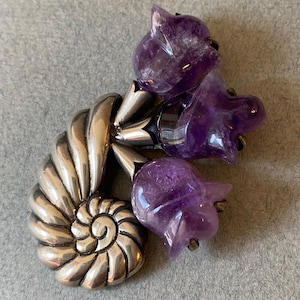 Nachlass William Spratling Sterling Silber und Amethyst Brosche