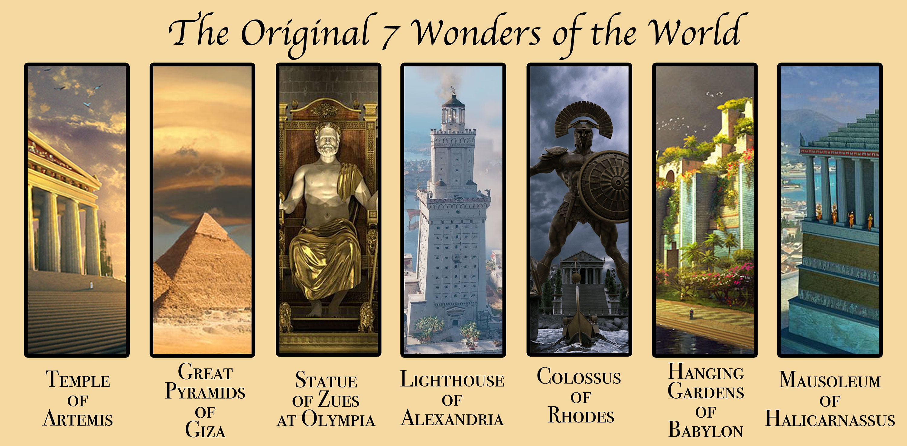The Original Seven Wonders of the World Digital Print 