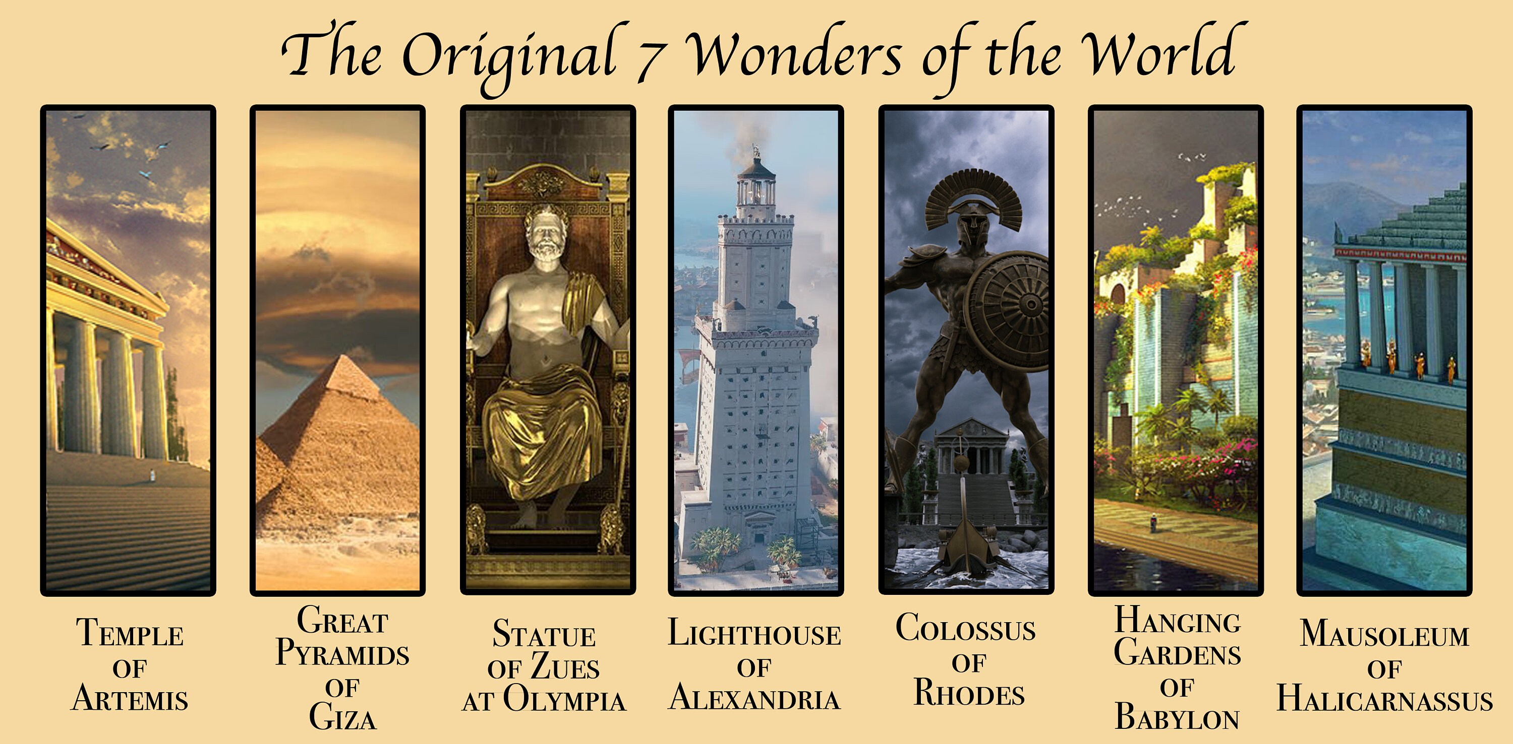 The Original Seven Wonders Of The World Digital Print Etsy