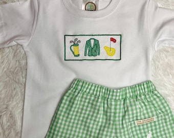 Golf Tournament Embroidery Digital Design, 3 sizes (4", 5", 6"), 9 File Formats (EMB, PES, DST, + 6 more), Faux Smocked, Instant download