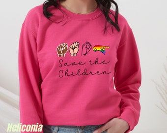 Awareness gift sweatshirt save the children shirt stop human trafficking save our kids sweatshirt ASL stop sign sweatshirt for mother shirt