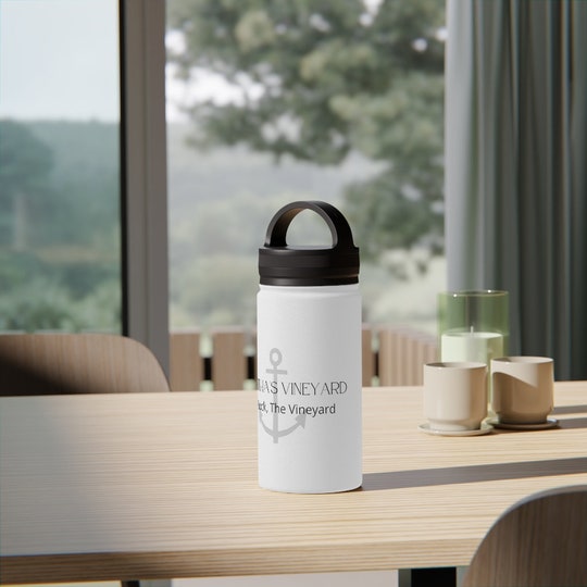 Martha's Vineyard Stainless Steel Water Bottle, Handle Lid