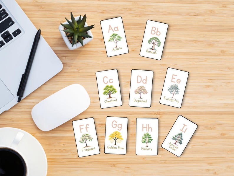 Tree Alphabet Flashcards | A to Z Printable Cards for Kids | ABC ...