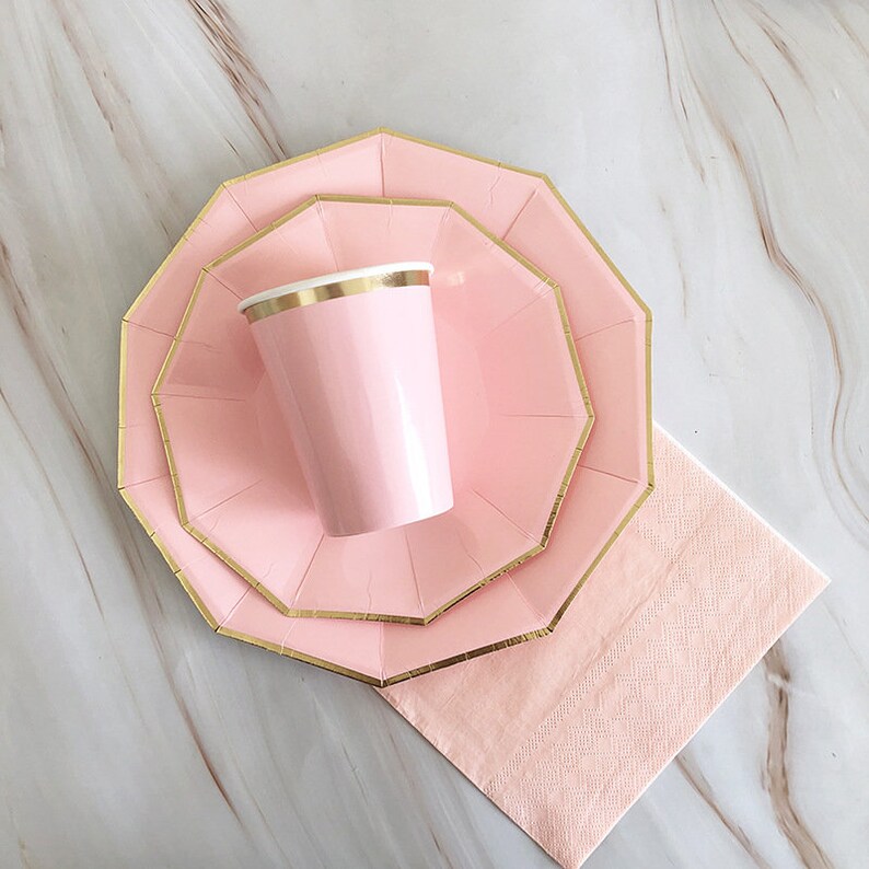 Pastel Colors Disposable Party Paper Plates Geometric Design Etsy