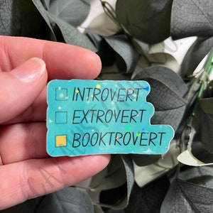 Booktrovert Holographic Waterproof Sticker, Spicy Book Sticker, Book Club Sticker, Bookish Merch, Booktok Sticker, Reader Decal
