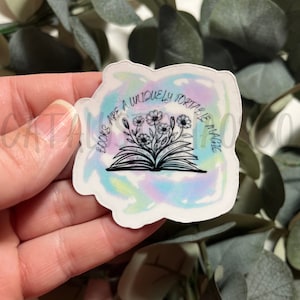 Einzigartig tragbarer holografischer wasserdichter Aufkleber, würziger Buchaufkleber, Buchclub-Aufkleber, Bookish Merch, Booktok-Aufkleber, Leser-Abziehbild