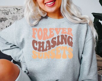 Forever Chasing Sunsets, Vintage Sunsets, Chasing Sunsets, Unisex Heavy Blend Crewneck Sweatshirt