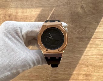 Casio - G-Shock GA-2100-1A1ER Ouro Rosa e Preto | CasiOak Mod