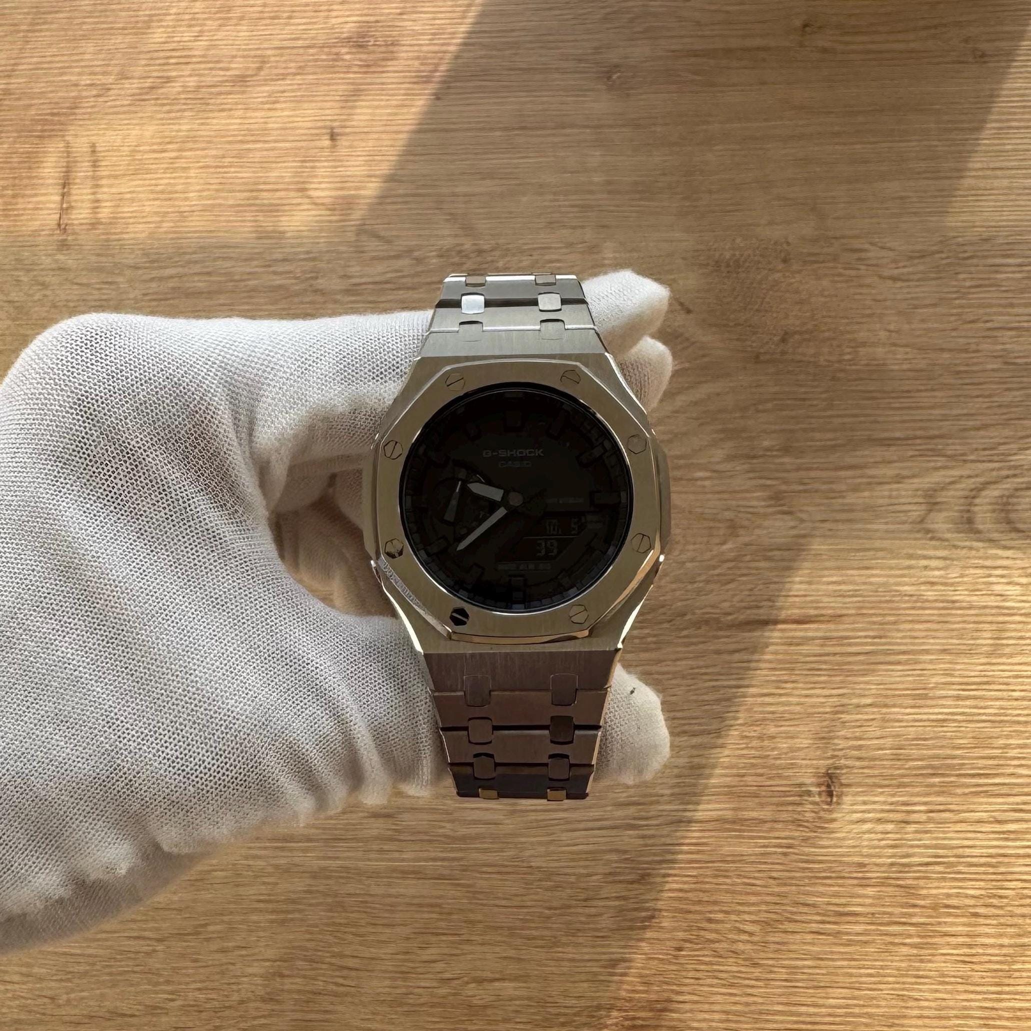 Casio - G-shock GA-2100-1A1ER Steel and Black | Casioak Mod - Etsy