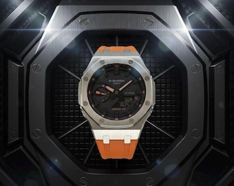 Casio - G-Shock GA-2100-1A4ER Steel and Orange | CasiOak Mod