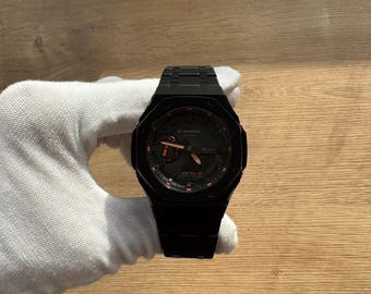 Casio - G-Shock GA-2100-1A4ER Black and Orange | CasiOak Mod