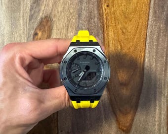 Casio - G-Shock GA-2100-1A1ER Geel en Zwart | CasiOak Mod