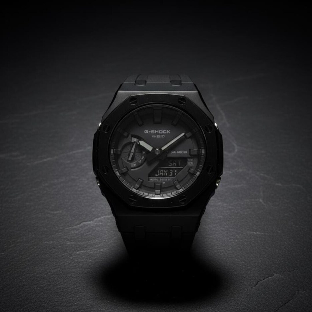 Casio - G-shock GA-2100-1A1ER All Black | Casioak Mod - Etsy
