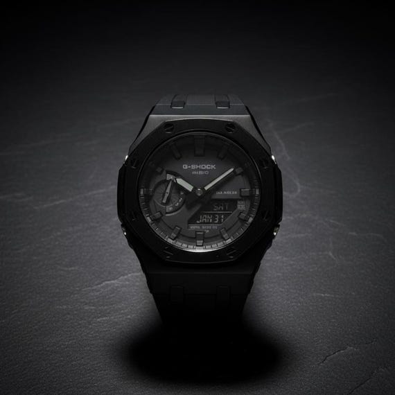 Casio - G-shock GA-2100-1A1ER All Black | Casioak Mod - Etsy