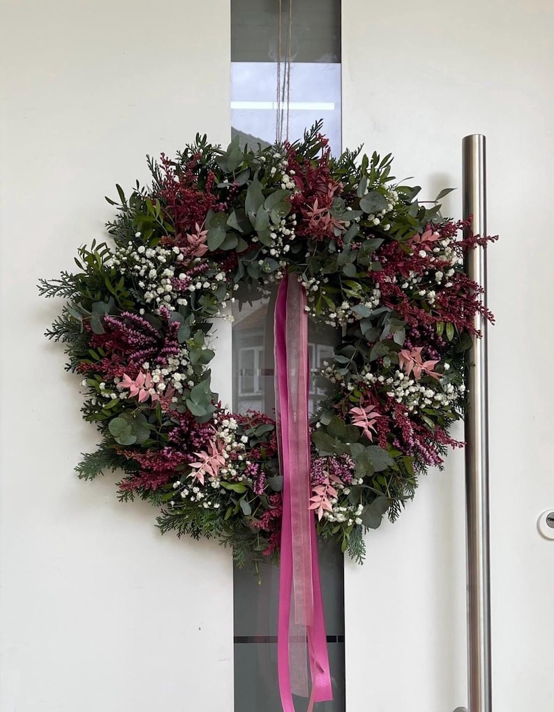 Kranz Weihnachtkranz Naturkranz Türkranz Frischer Eukalyptus Herbst bild 5
