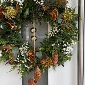 Kranz Herbstkranz Naturkranz Türkranz Frischer Eukalyptus Schleierkraut