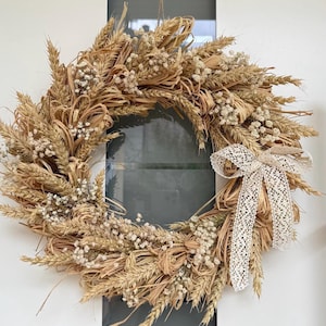 Sommer Kranz Trockenblumen  Türkranz Naturkranz Trockenblumenkranz  Eukalyptus Schleierkraut