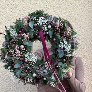 Kranz Weihnachtkranz Naturkranz Türkranz Frischer Eukalyptus Herbst Weihnachten