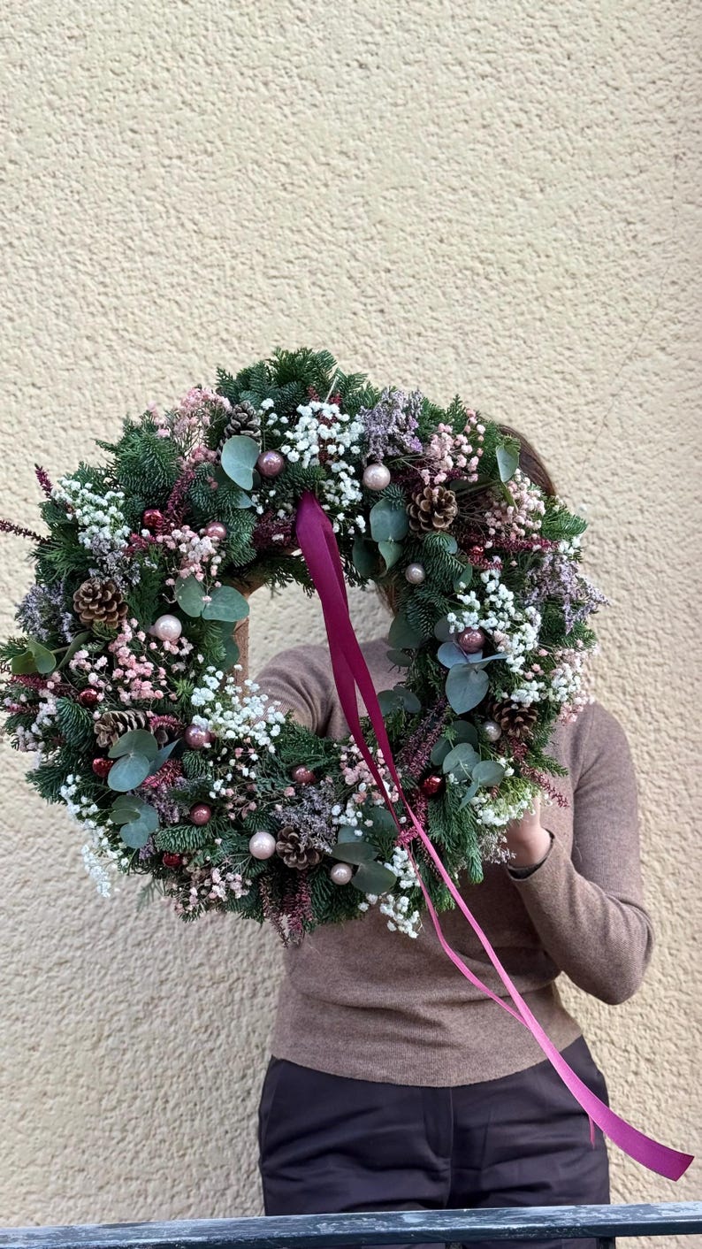 Kranz Weihnachtkranz Naturkranz Türkranz Frischer Eukalyptus Herbst Weihnachten