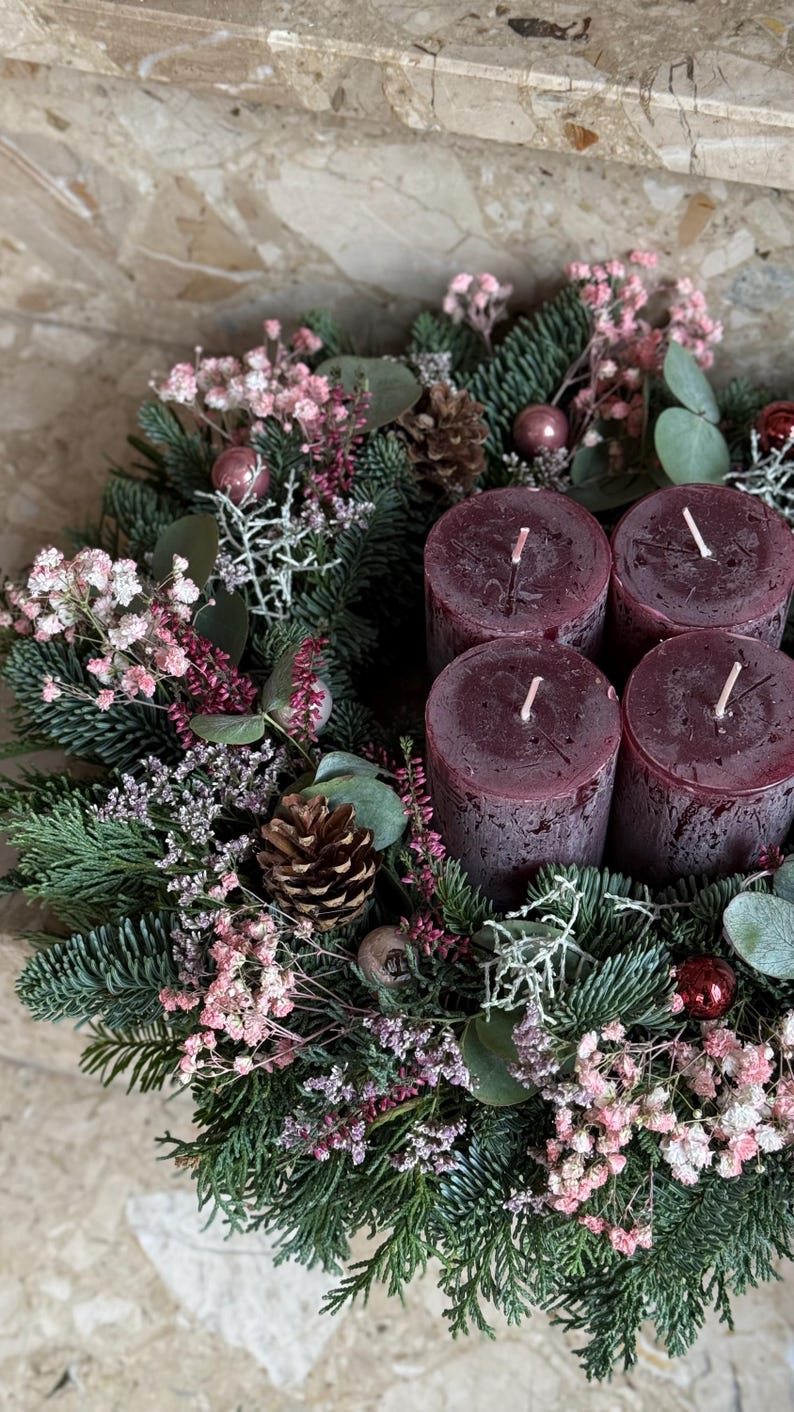 Kranz Weihnachtkranz Naturkranz Türkranz Frischer Eukalyptus Herbst bild 8