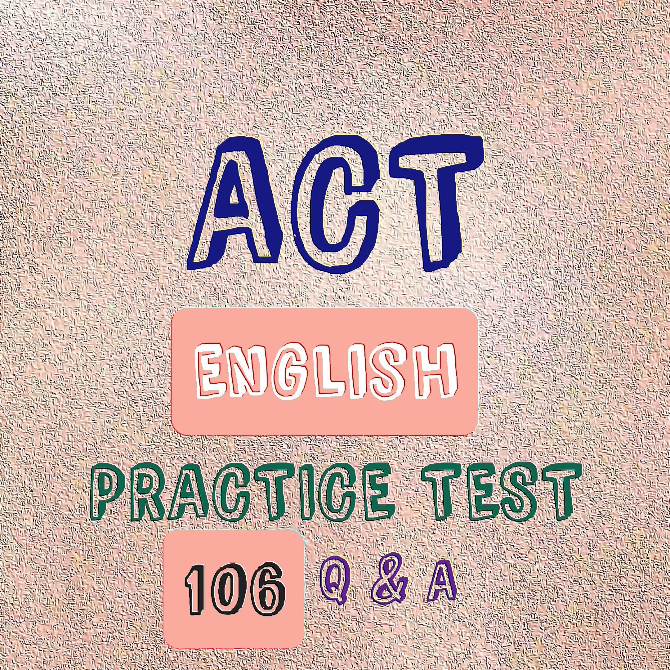 106 ACT English Practice Test Q & A - Etsy