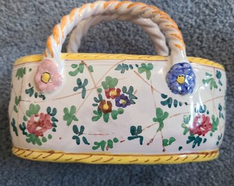 vintage porcelain hand basket