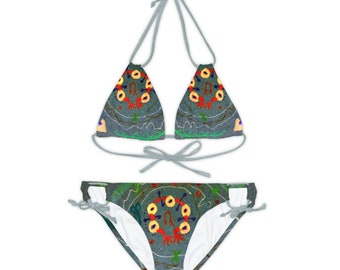 Set bikini con spalline (AOP) molo soleggiato