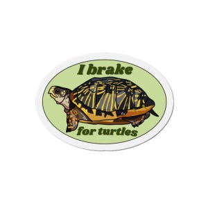 Freno por las tortugas - Imán ovalado para coche