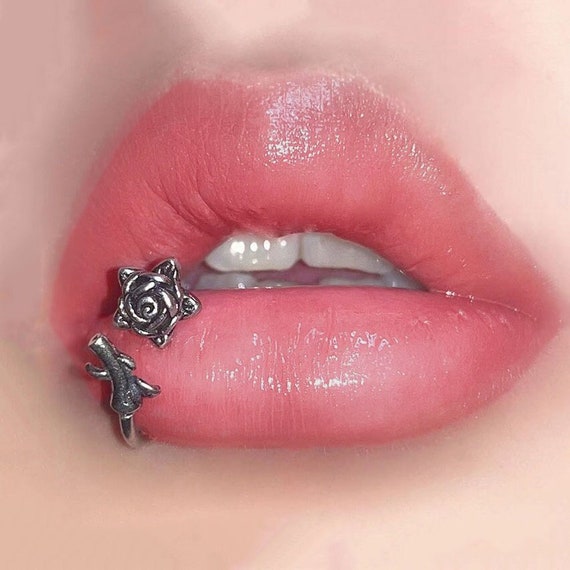 Lippy Loop Labret Ring Horseshoe Medusa Lip Hugger Bar Ball and Spike Hoop  Piercing Surgical Steel - Etsy India