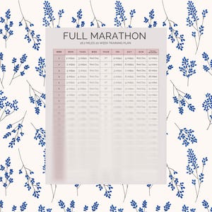 Marathon Training Plan | 20 Week Printable Running Schedule PDF