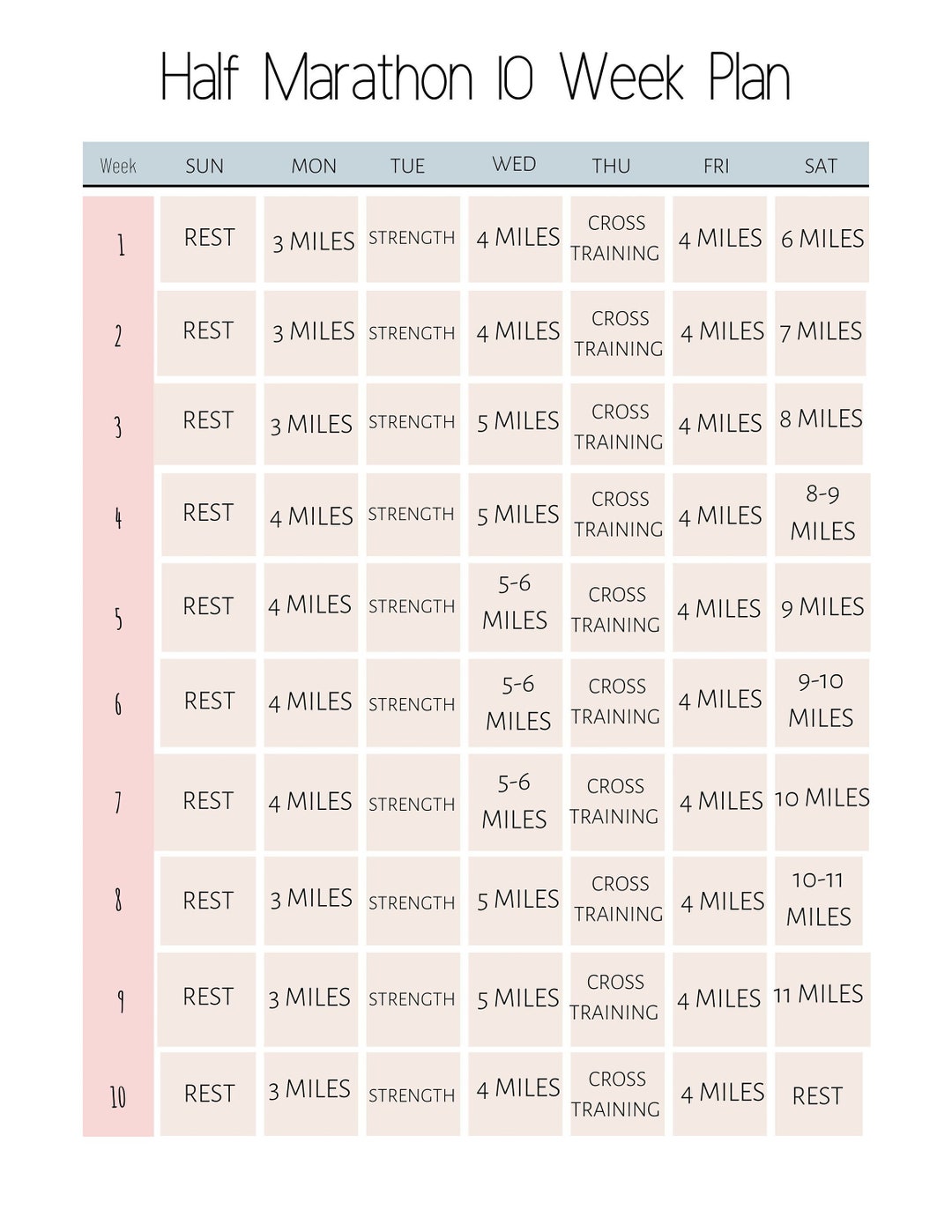 Half Marathon 10 Week Plan Etsy half-marathon-10-week-plan-etsy