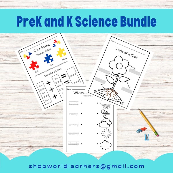 Downloadable PreK and K Science Worksheets