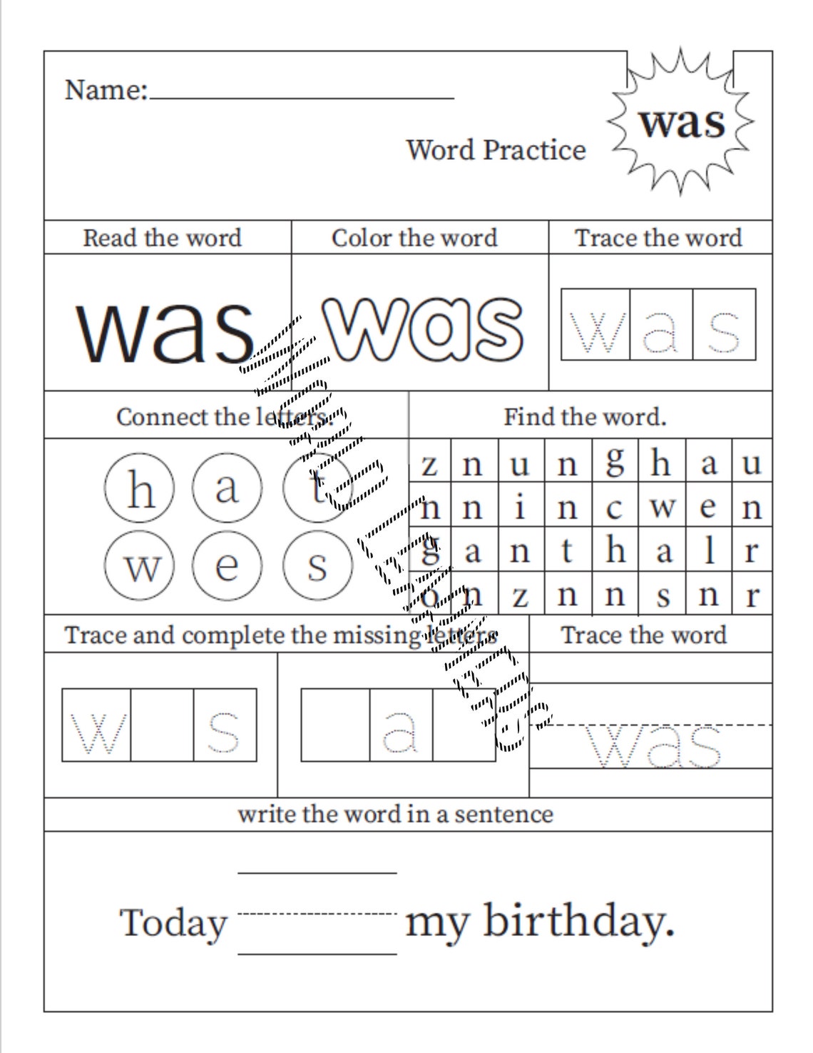 50 Printable Fry Sight Words Worksheets. Kindergarten-1st - Etsy