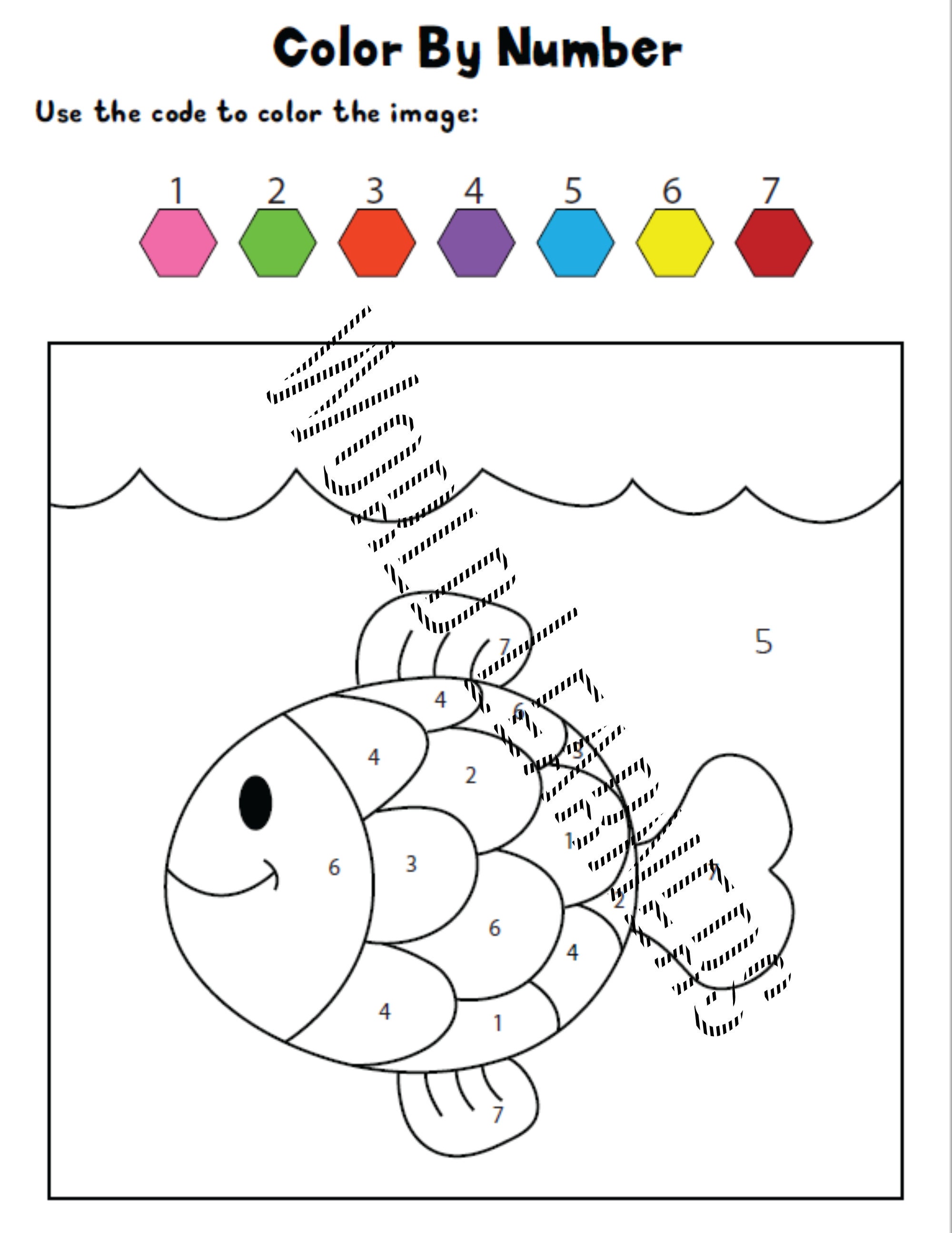 Rainbow Fish Color By Number