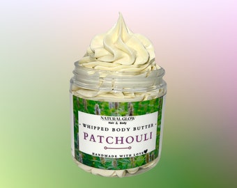 Patchouli Whipped Body Butter – Shea Mango Butter, Natural Skincare Moisturizer for Dry Skin