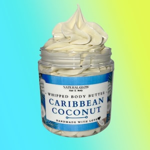 CARIBBEAN COCONUT Whipped Body Butter - Shea Butter - Sensitive Skin - Natural Skincare - Moisturizer - Dry  Skin -Self Care -Natural Lotion