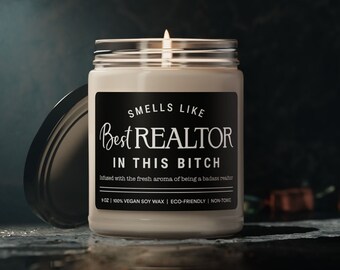 Smells Like World's Best Realtor, Gift for Realtor, Real Estate Agent Gift, Realtor Candle, Gift for Real Estate, Natural Soy Candle