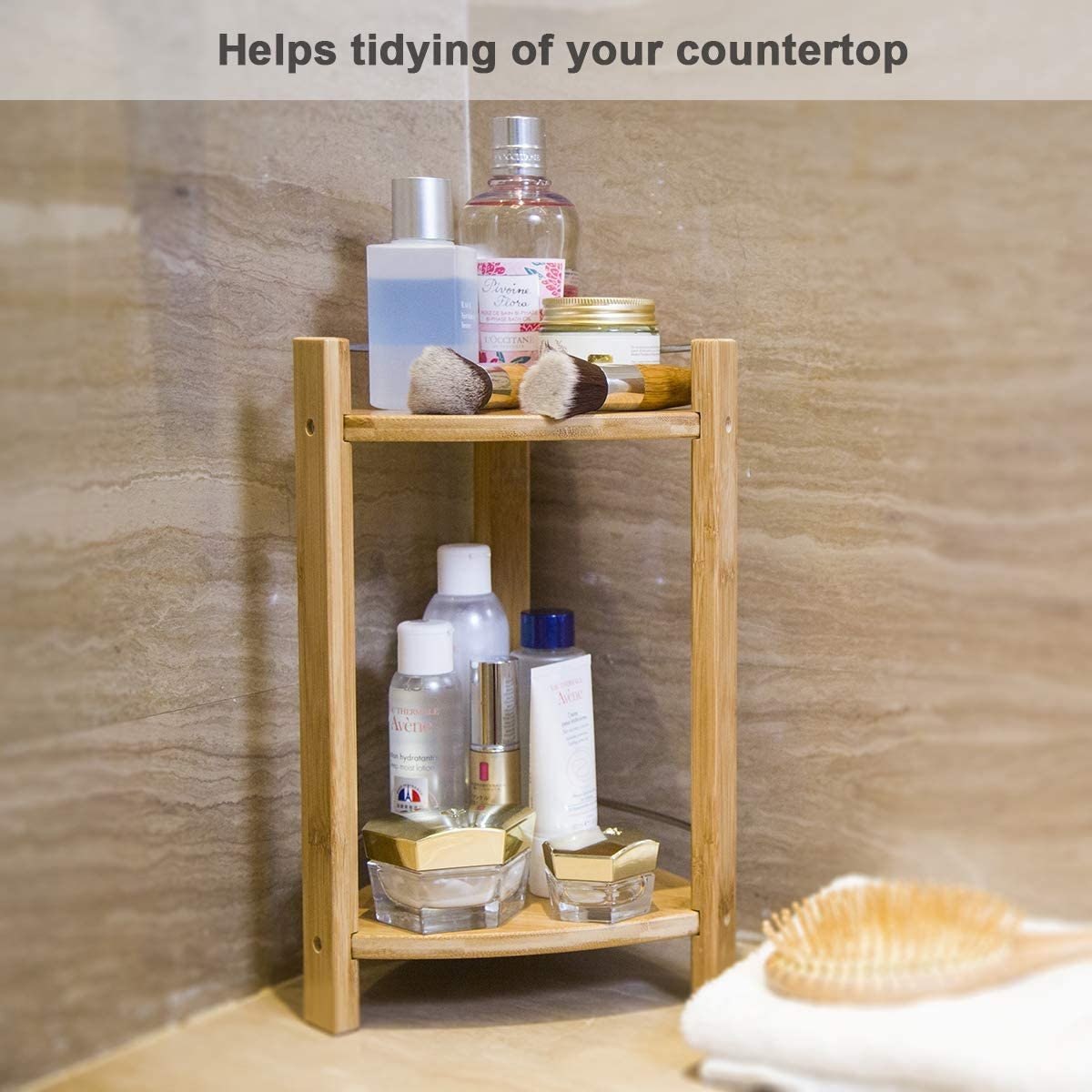 Shower Shelf for Bathroom Storage Beige Sotfamily Shower Caddy Shower Organiser with Adhesive Sticker for Bathroom & Kitchen Bathroom Corner Shelf 