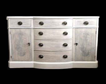 Hepplewhite buffet/credenza/console in a cream washed coastal vibe